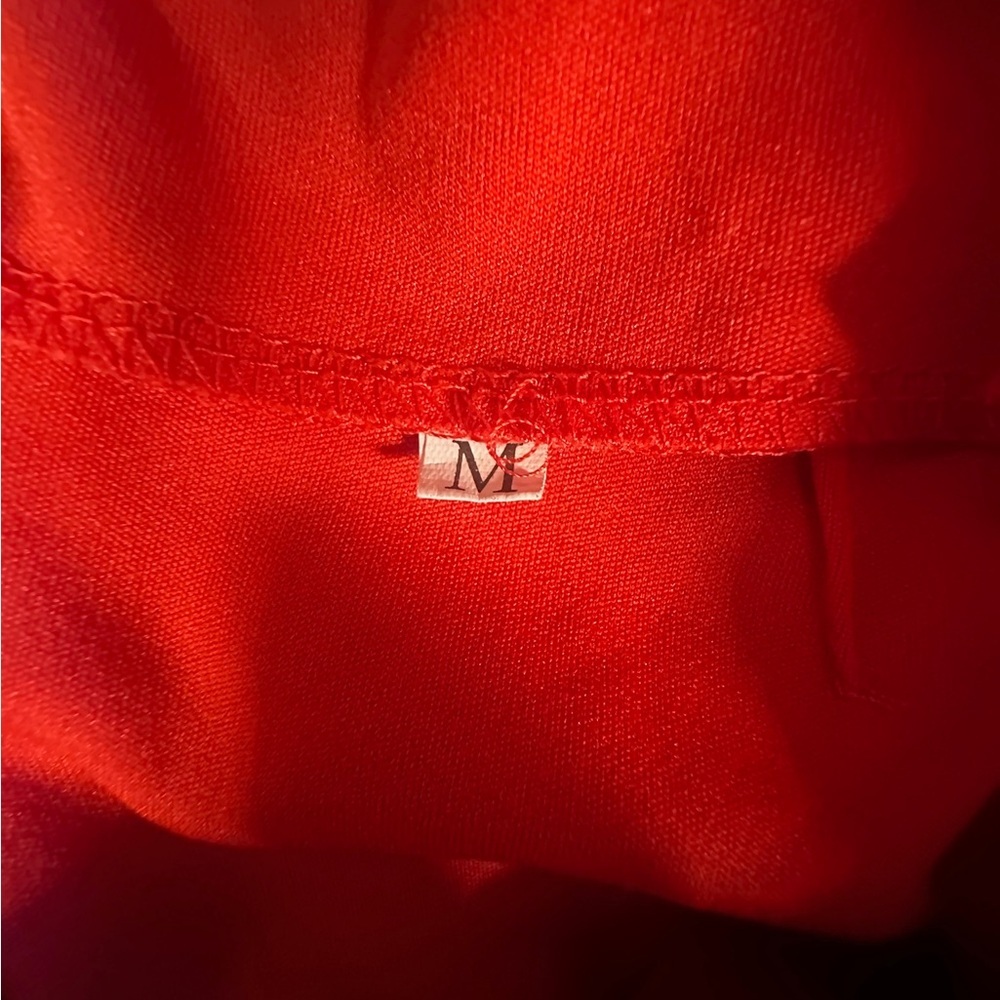 Red Ruched Ruffled Mini Pencil Skirt Size Medium - Picture 7 of 7